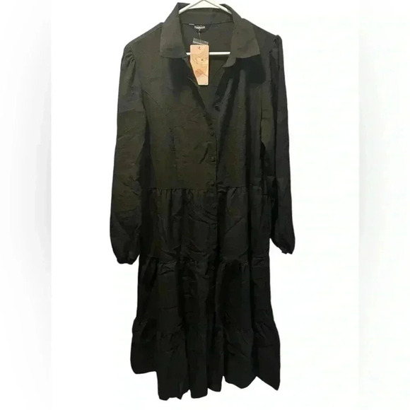 Black Maxi Tiered Dress - Picture 1 of 6